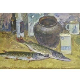 Кац Адам Захарович " Натюрморт з рибкою 1970р."