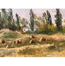 Український художник початку ХХ ст. "Пейзаж з хатами"