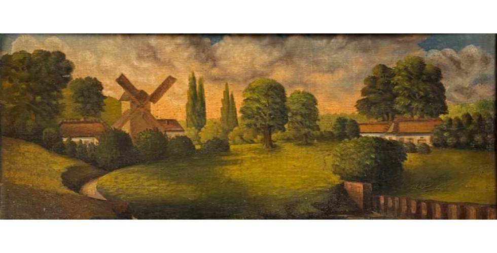 Ukrainian artist "Rural landscape with a mill" Ukrainian artist "Rural landscape with a mill"