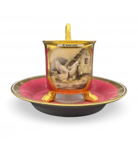 Empire style tea pair with curly paws Empire style tea pair with curly paws